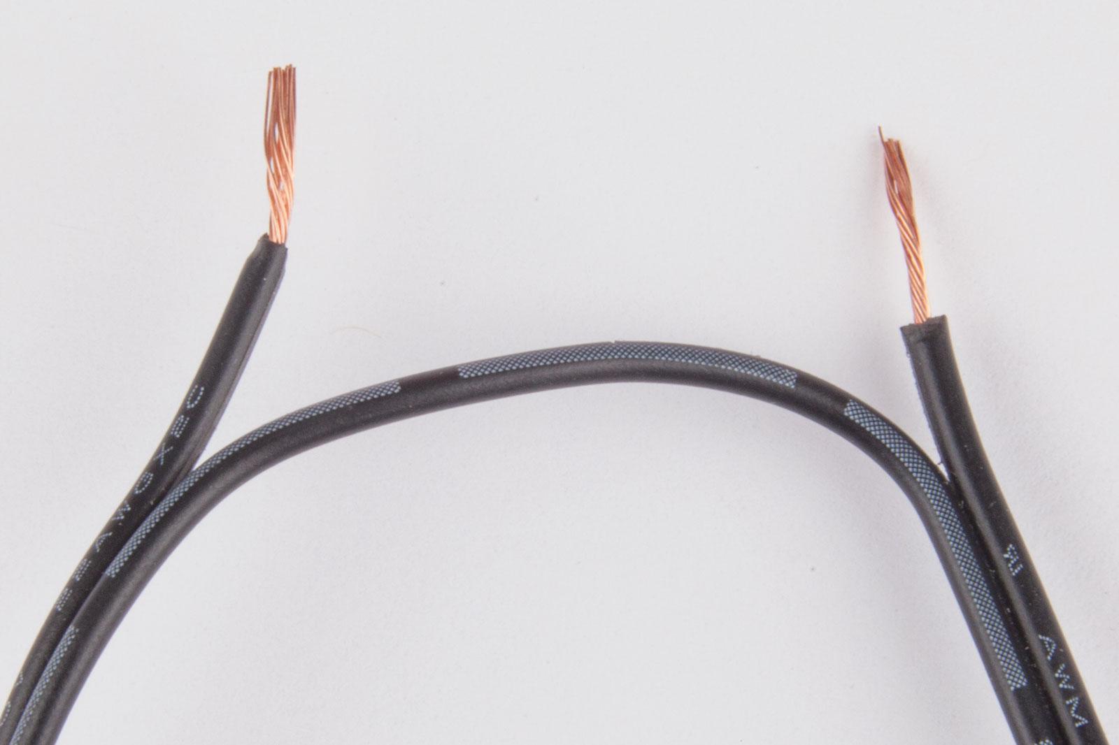 The DC cable after being cut