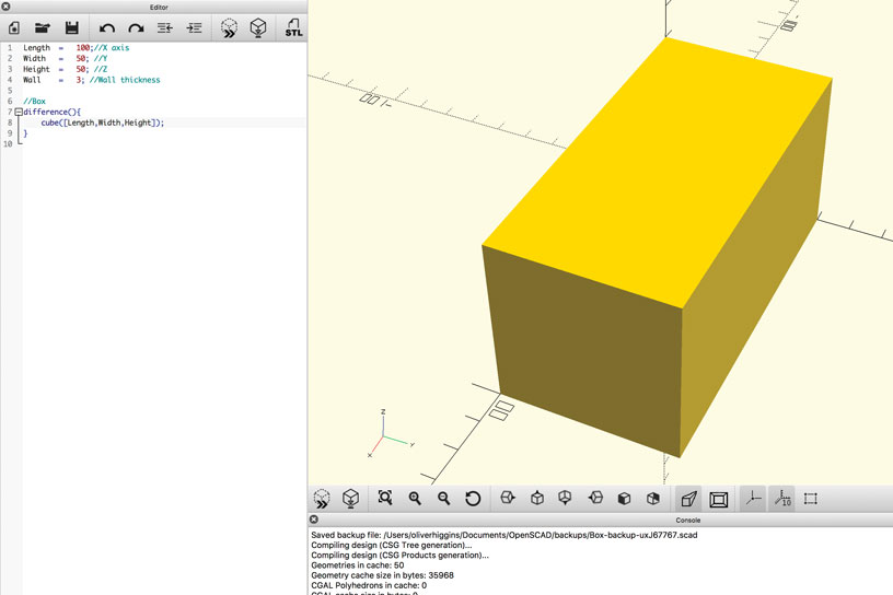 cube in Openscad