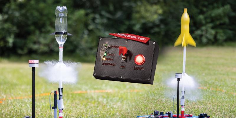 Blast off safely with water-bottle rockets at your next unit event